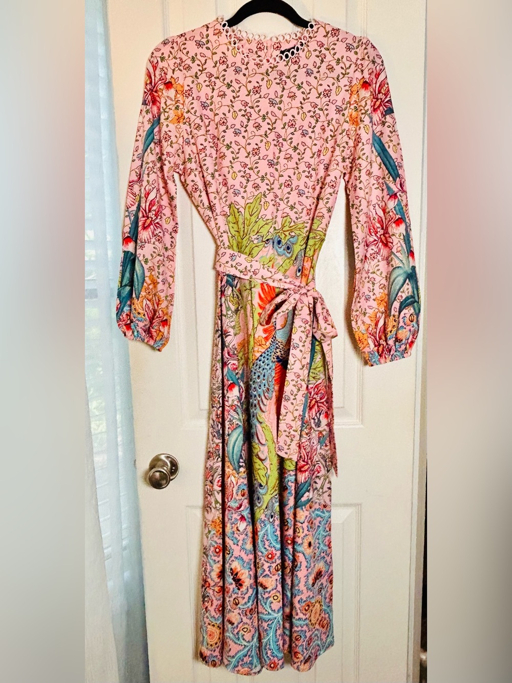 Delia McPhee Pink Floral & Peacock 🦚 Print Dress
